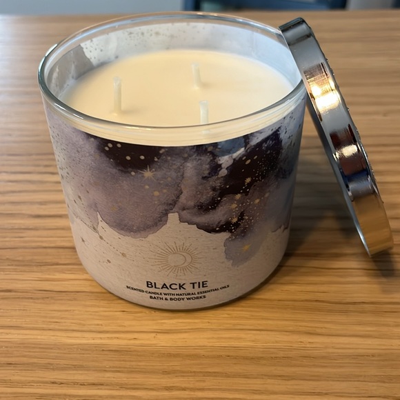 Bath & Body Works 3 Wick Candle. Black Tie. - Picture 2 of 3